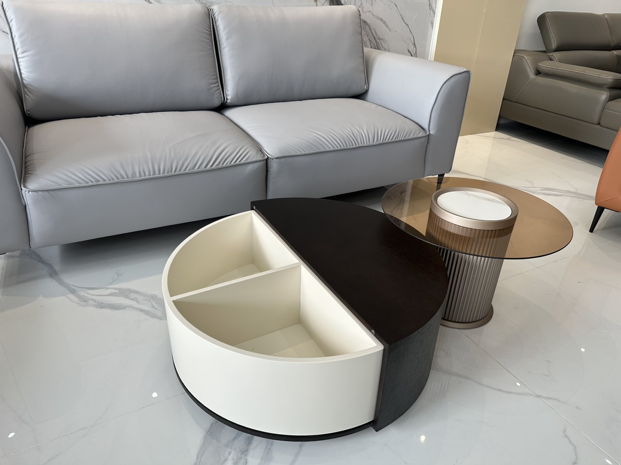 Bàn cặp tròn sofa 01